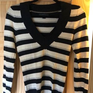 Tan black & gold striped sweater {3/$15}